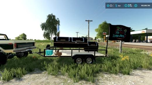 Barbecue pit trailer