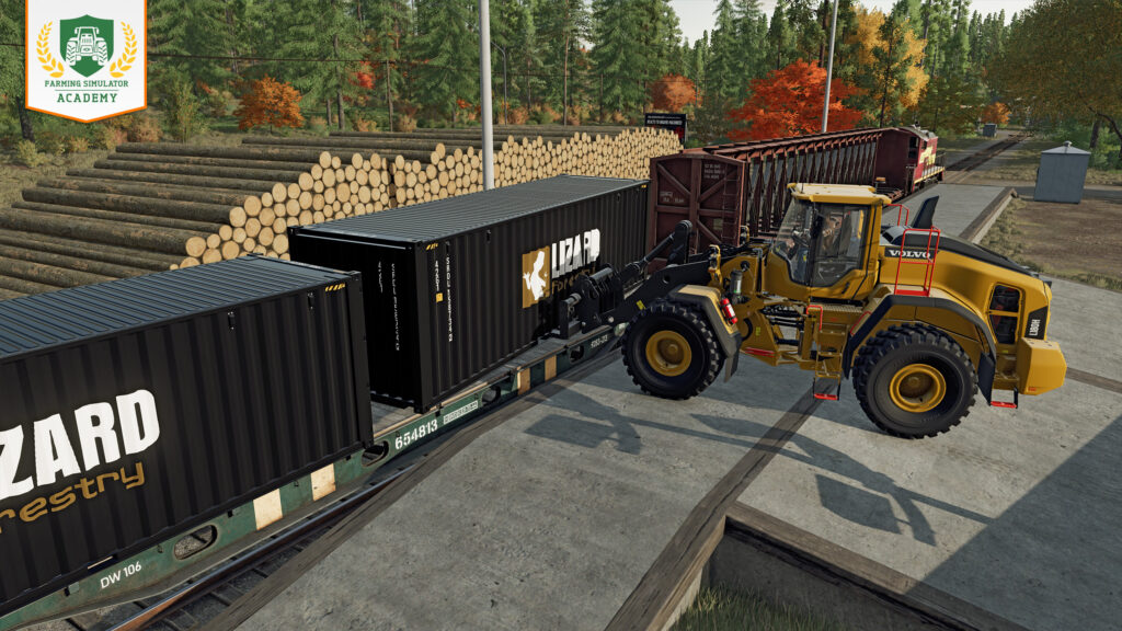 Farming Simulator 22: Transporting & Selling Wood via Trailer or Container 