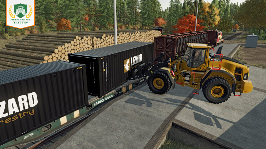 Farming Simulator 22: Transporting & Selling Wood via Trailer or Container