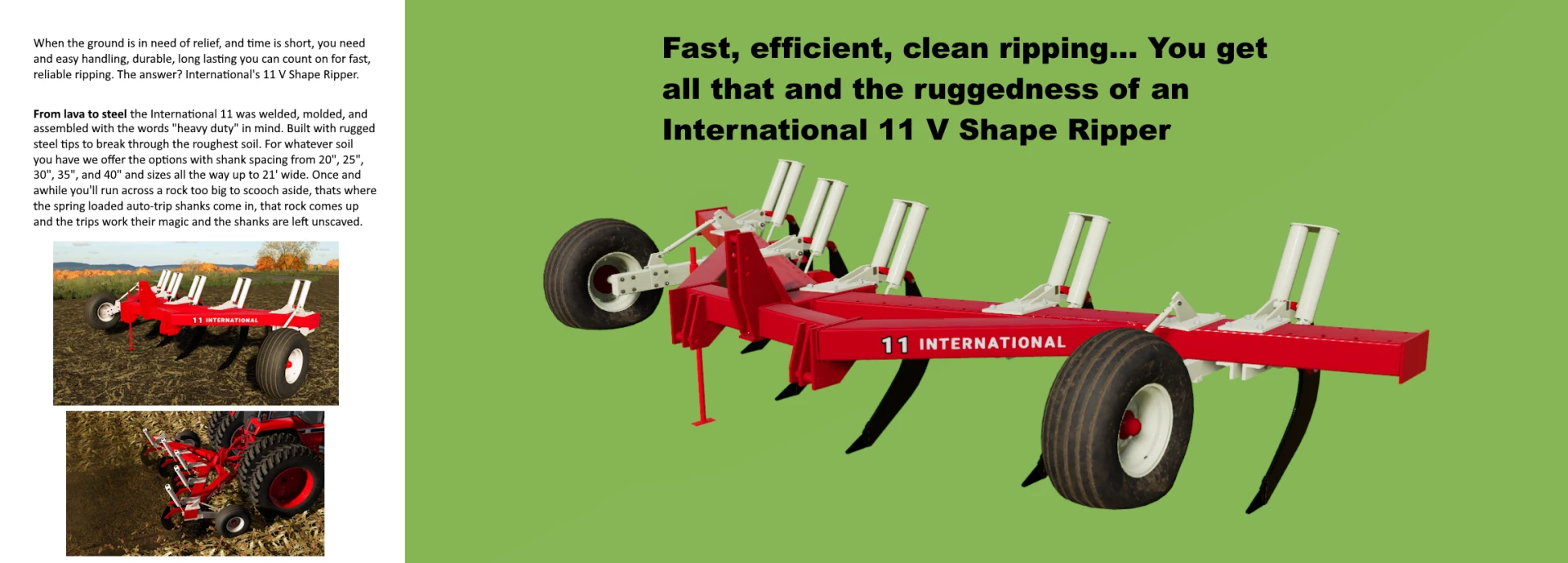 INTERNATIONAL 11 V SHANK RIPPER V1.0 – FS22 mod