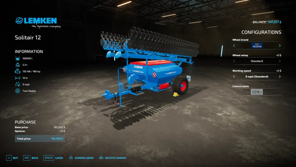 LEMKEN Solitair 12 Seeder Modded v1.0