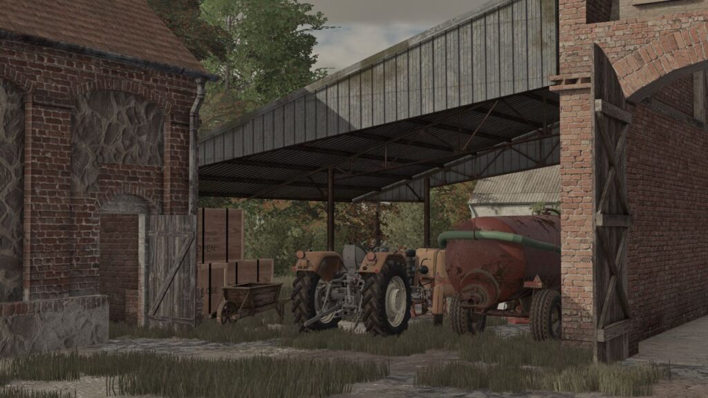 A shelter added to the building